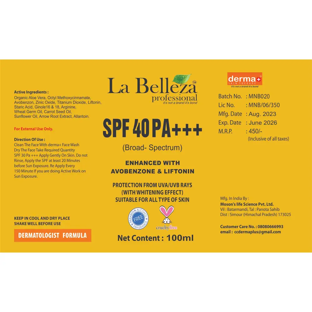 SPF 40 PA+++ Sunscreen – 100 ml - Image 2